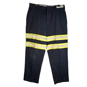 Cintas 59945-20 Hi-Vis Uniform Work Pants 34x28 Navy Comfort Flex Reflective